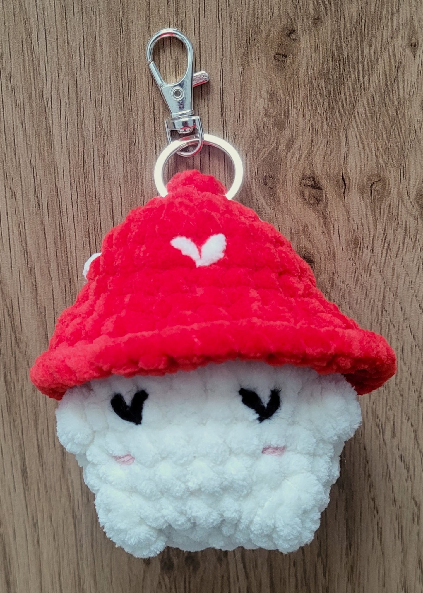 porte clé champi coeur argenté