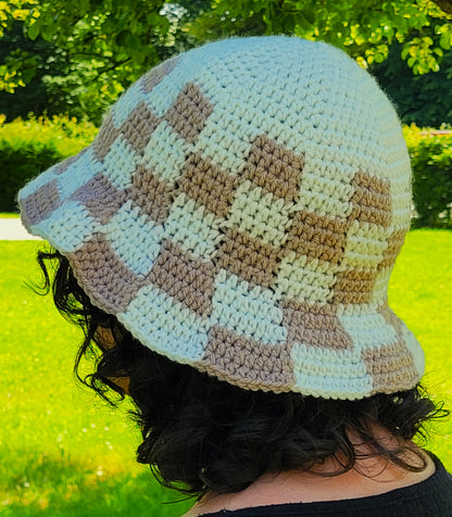 bob bicolor marron beige/ blanc