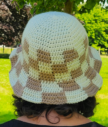 bob bicolor marron beige/ blanc