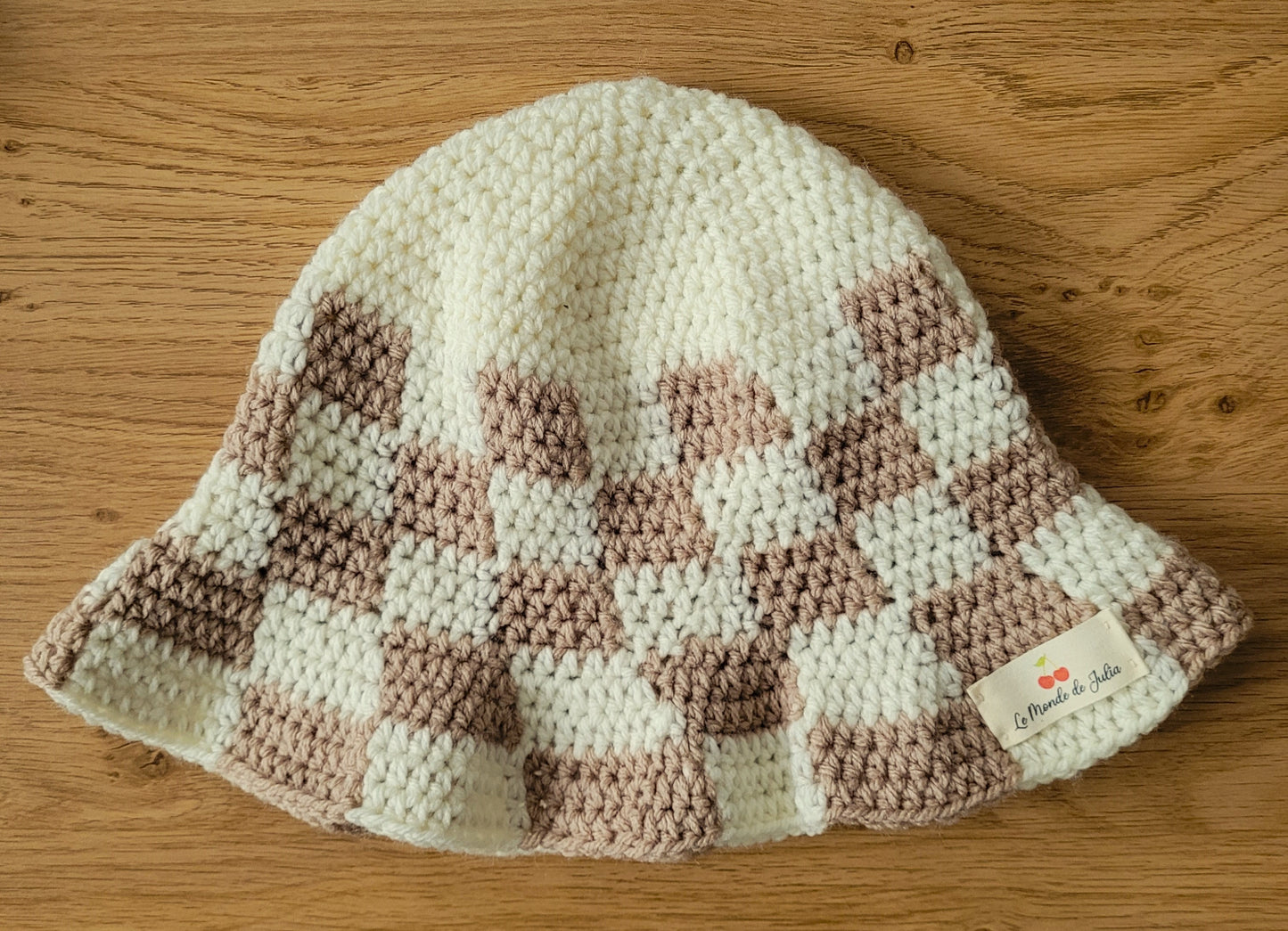 bob bicolor marron beige/ blanc