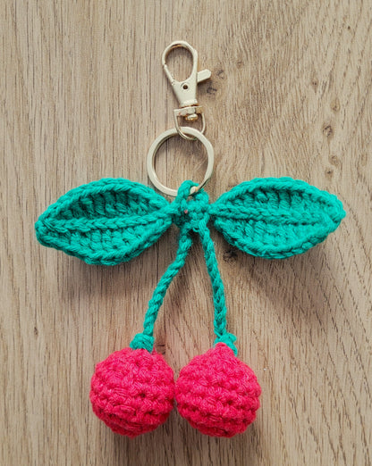 porte clé doré cerise