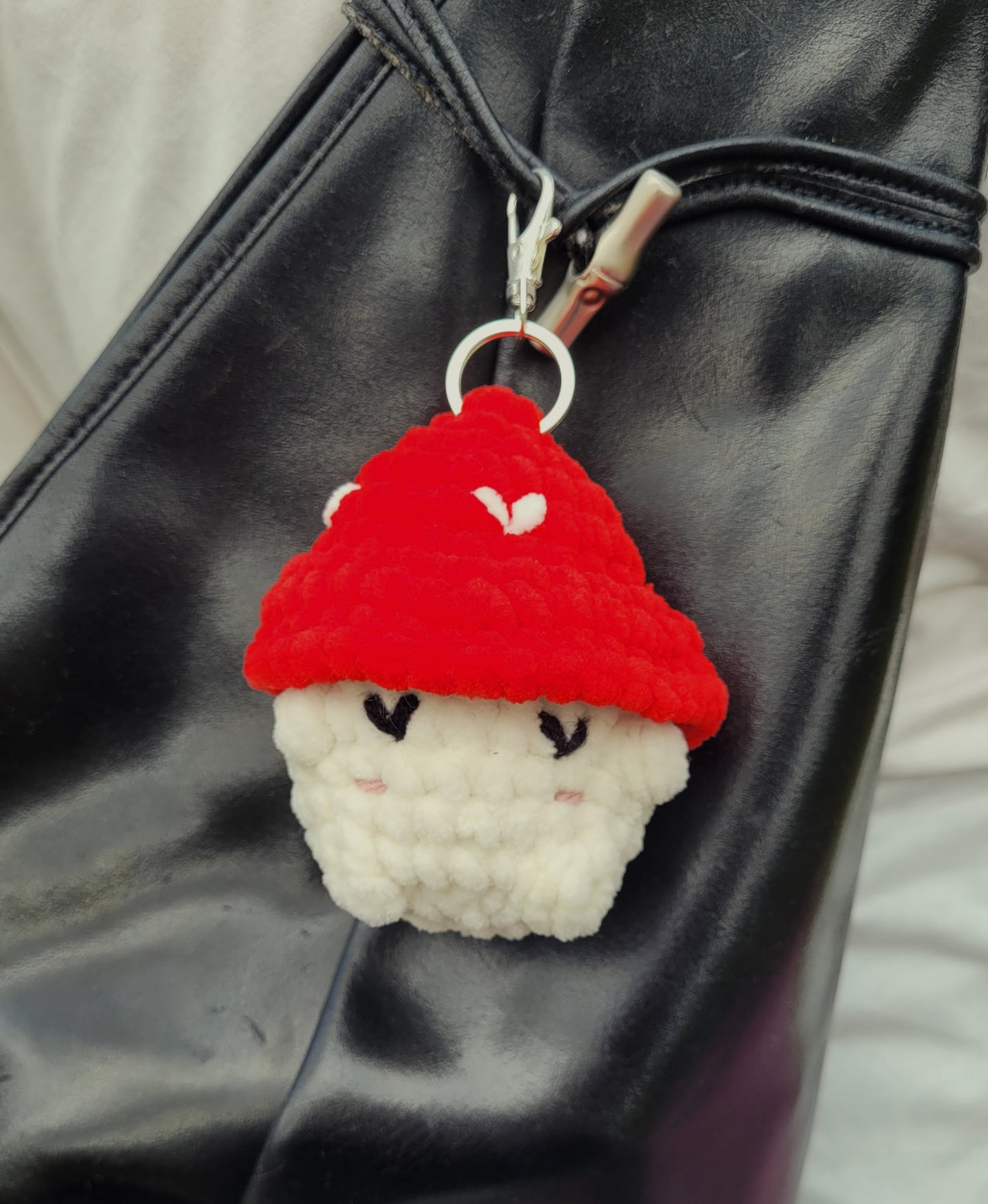 porte clé champi coeur argenté