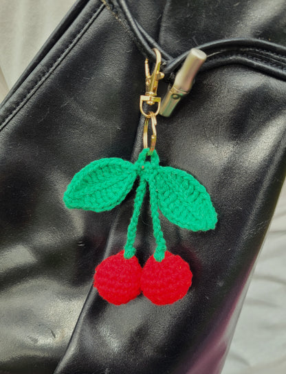 porte clé doré cerise