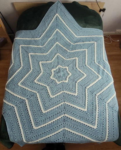 couverture étoile bleu et blanc