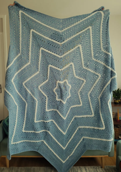 couverture étoile bleu et blanc